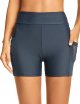 Women's Swim Shorts with Pockets High Waist Swimsuit Bottoms Swimwear Board Shorts
