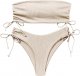 Women's 2 Piece Bandeau Swimsuits Tie Side Ribbed Bikini Set Tankini