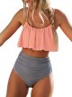 Women's High Waisted Falbala Bikini Set