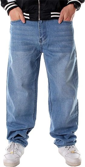 Men's Relaxed Fit Classic Jeans Baggy Comfort Plain Hip Hop Denim Pants