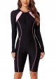 Women's long -sleeved swimsuit flat -angle diving leather sunscreen jacket