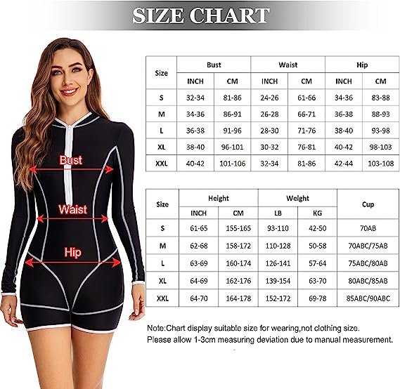 Women's One Piece Boyleg Surfing Swimsuit Long Sleeve Rash Guard UPF 50+ Bathing Suit for Ladies