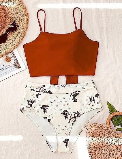Women's Halter Ruffle High Waisted Bikini Two Piece Swimsuits Bathing Suits