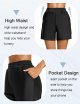 Women's Swim Shorts High Waist Swim Board Shorts with Pockets