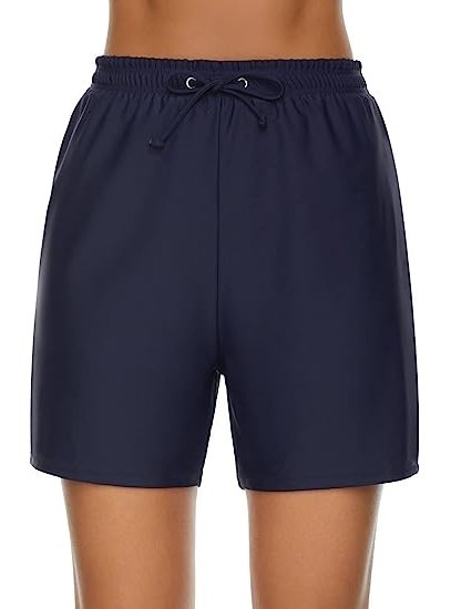 Women's Swim Shorts High Waist UPF50+ Drawstring Waist Swim Trunks