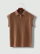 Men's Casual Ribbed Knit Sleeveless Button Front Collared Sweater Vest Top