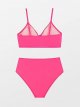 Women's Swimsuit High Waisted V Neck Twist Front Adjustable Spaghetti Straps Bathing Suit