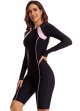 Women's long -sleeved swimsuit flat -angle diving leather sunscreen jacket